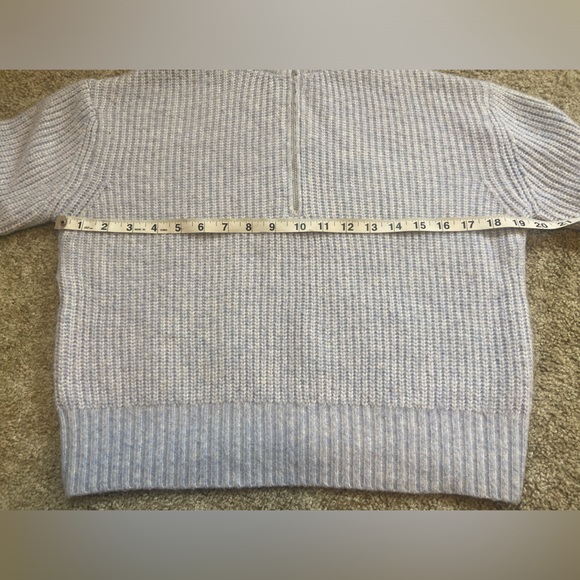 Jessica Simpson | Baby Blue Ribbed Knit Half Zip Sweater - Picture 10 of 11